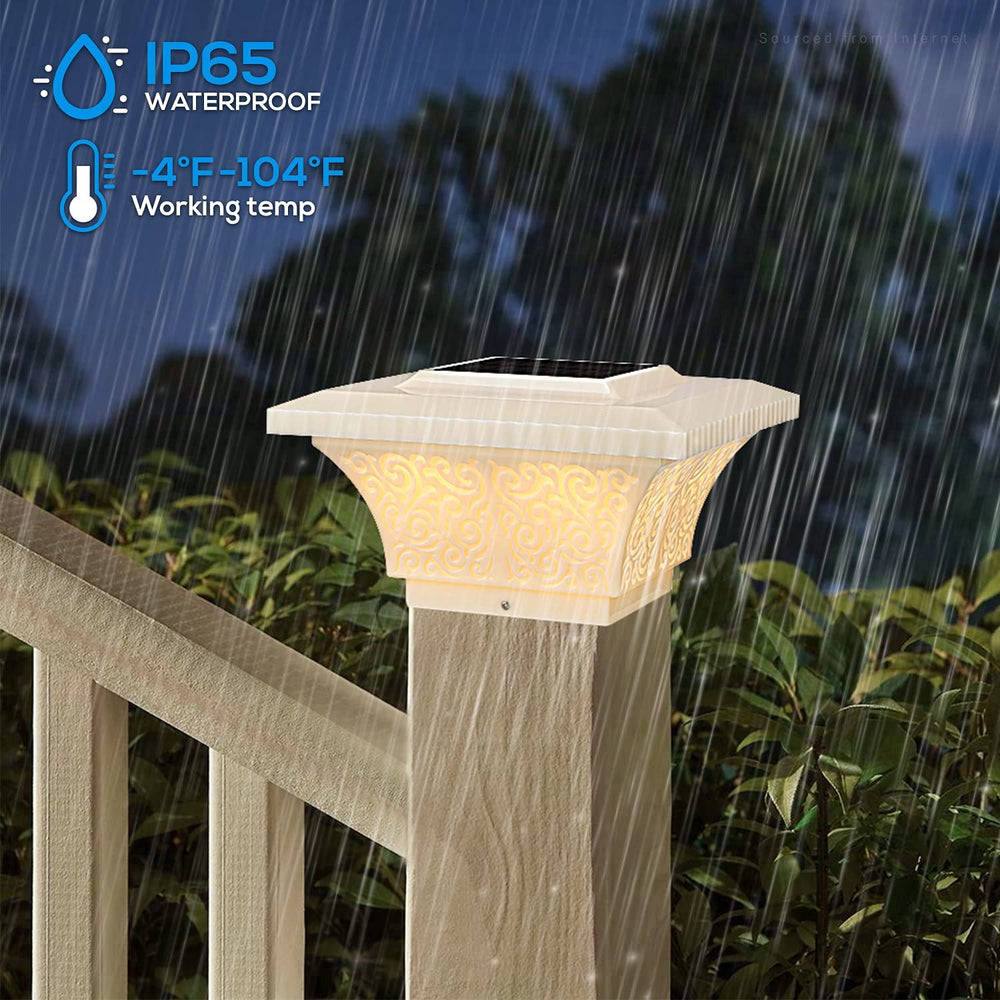 Solar Outdoor Post Cap Lights - Creamy White