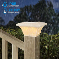 Solar Outdoor Post Cap Lights - Creamy White
