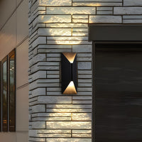 TORCHSTAR 14 Inch Diamond LED Up Down Outdoor Wall Light - 22.5W - 5CCT - Black