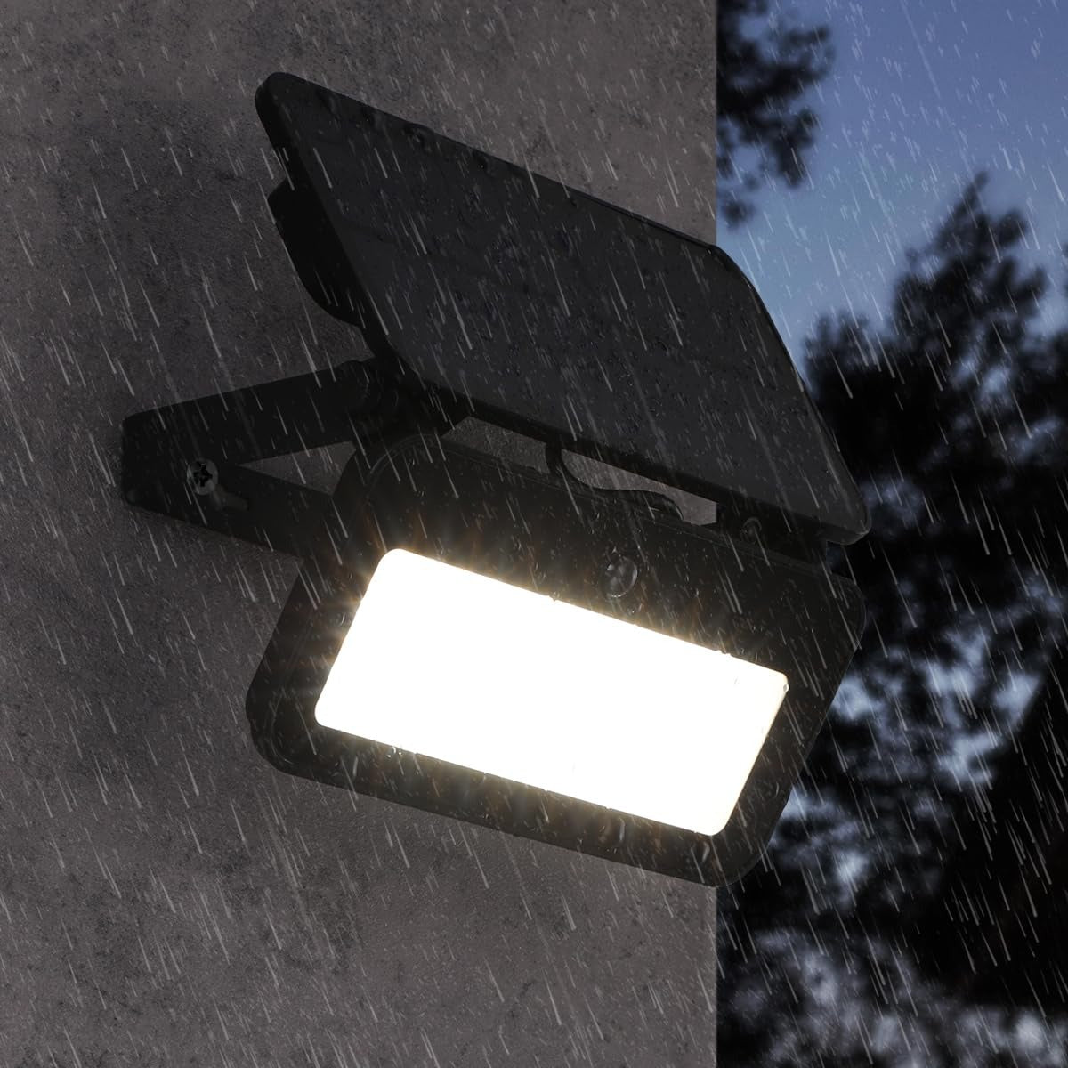 3CCT Solar Flood Lights Outdoor Motion Sensor, Dimmable Motion Detector Lights for Outside