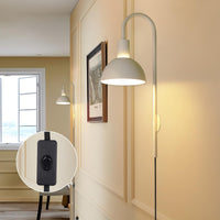 TORCHSTAR Plug-In E26 Wall Sconce with Curved Arm - Ivory