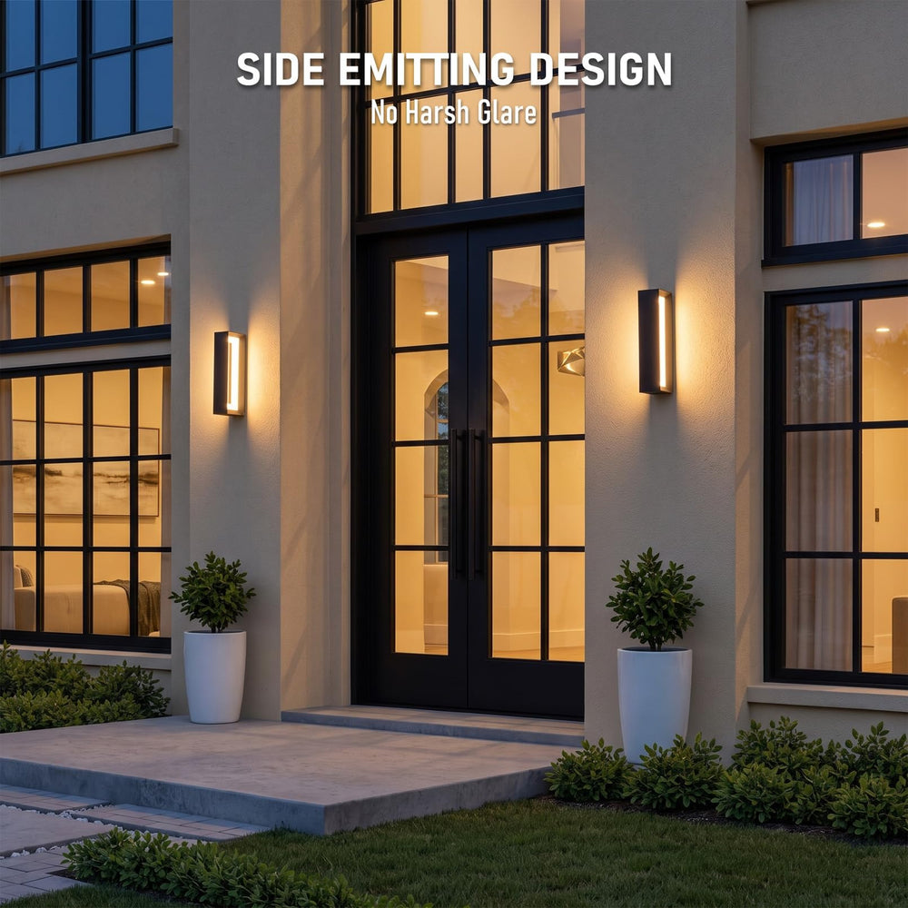 TORCHSTAR 20 Inch Hollow Square Frame LED Side-Lit Outdoor Wall Light - 18W - 5CCT - Black