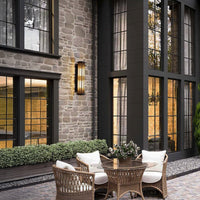 TORCHSTAR 32 Inch Extra Large Craftsman Square Frame Glass E26 Outdoor Wall Light - E26 Base - Black