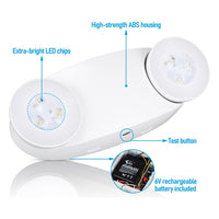 TORCHSTAR High-Output LED Emergency Light with Battery Backup - 800LM - White