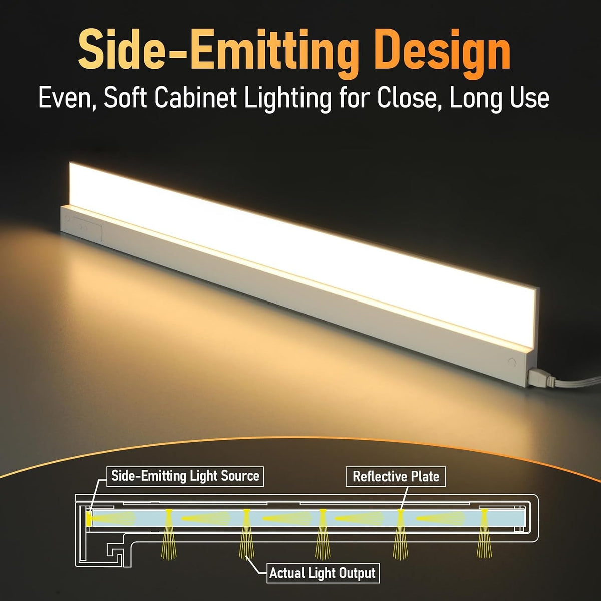 TORCHSTAR Ultra-Slim LED Under-Cabinet Task Light for 36-Inch Cabinets - 20W - 5CCT White