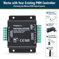 TORCHSTAR RGBCW PWM LED Strip Signal Amplifier - 5-24V DC - 4A/Channel