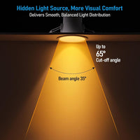 TORCHSTAR 4-Inch Ultra-Deep Anti-Glare LED Recessed Light with J-Box - 12W - 5CCT White