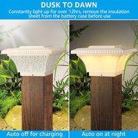 Solar Outdoor Post Cap Lights - Creamy White