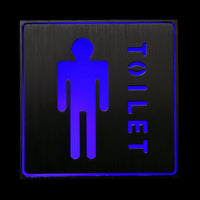 TORCHSTAR 4.3-Inch LED Men's Restroom Sign - Blue