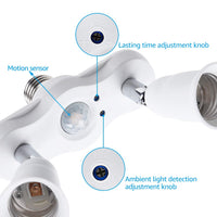 TORCHSTAR E26 Motion-Sensing Dual E26 Socket Adapter - White