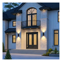 TORCHSTAR 6 Inch Round Cylinder E26 Up Down Outdoor Wall Light - E26 Base - Black