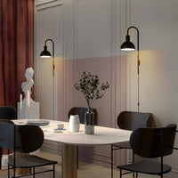 TORCHSTAR Plug-In E26 Wall Sconce with Curved Arm - Black