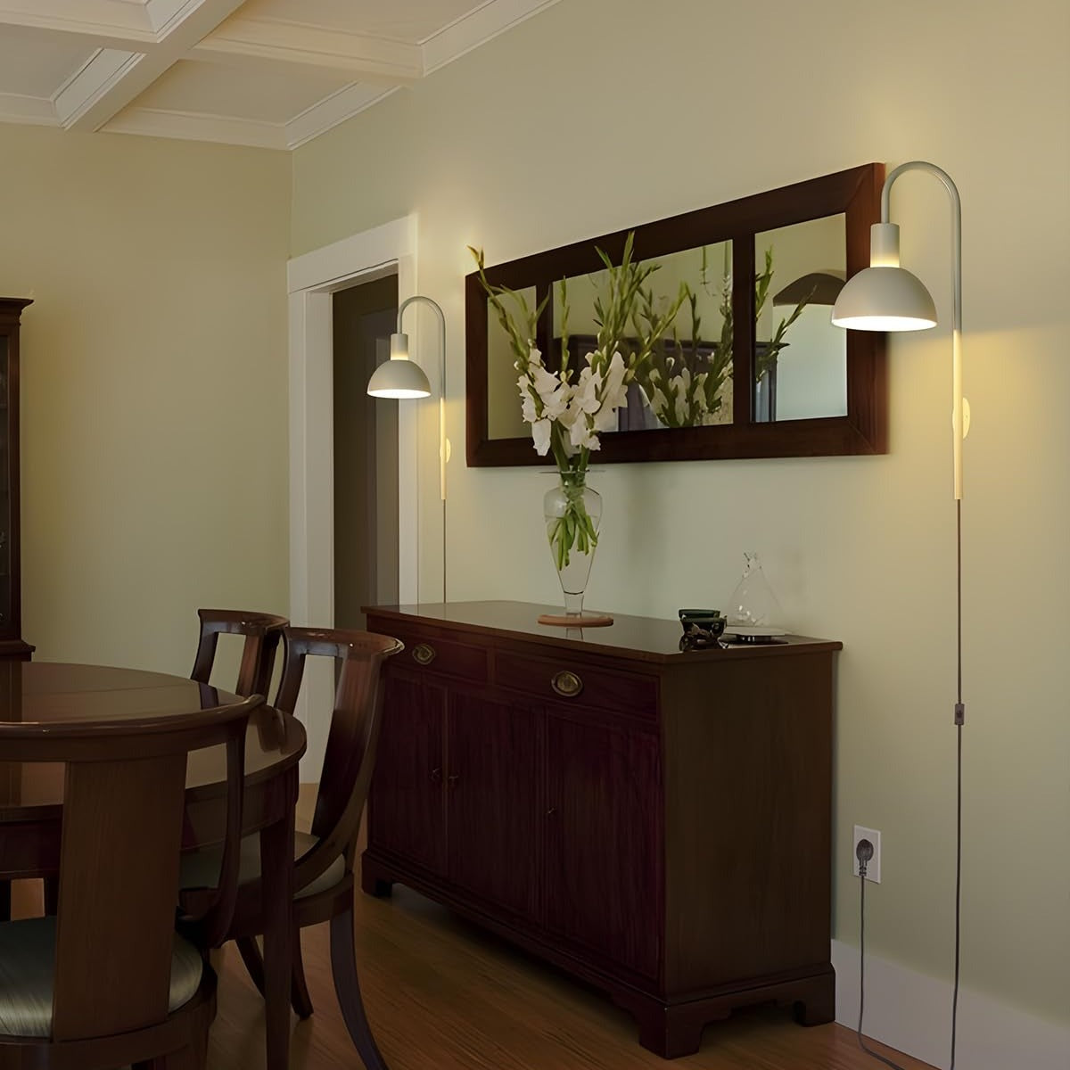 TORCHSTAR Plug-In E26 Wall Sconce with Curved Arm - Green