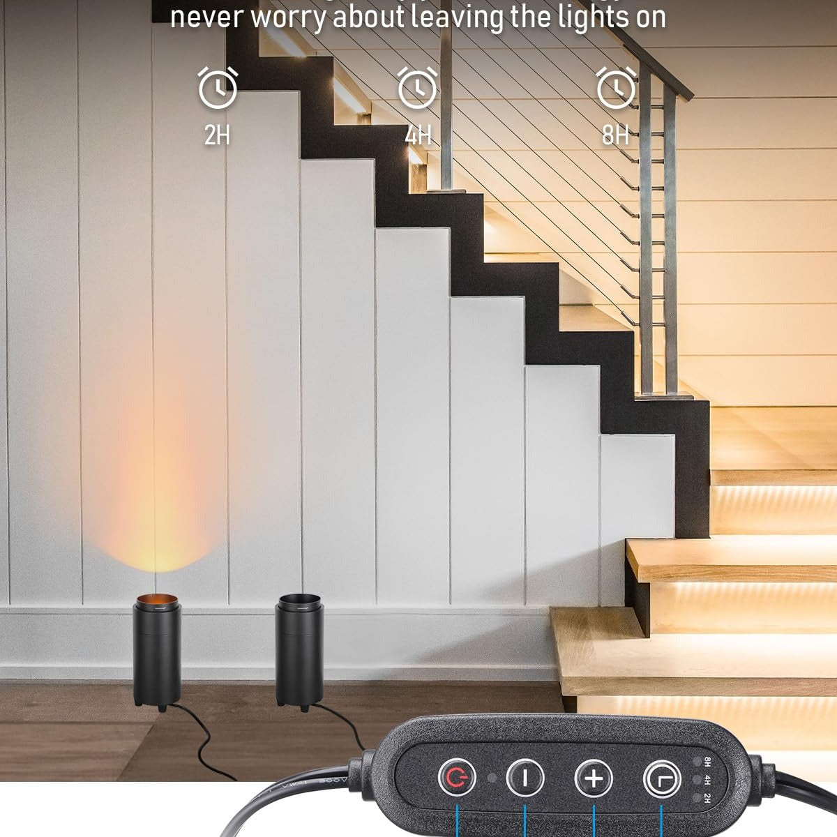 TORCHSTAR Zoomable LED Floor Uplight with Inline Timer - 15W - 5CCT Black