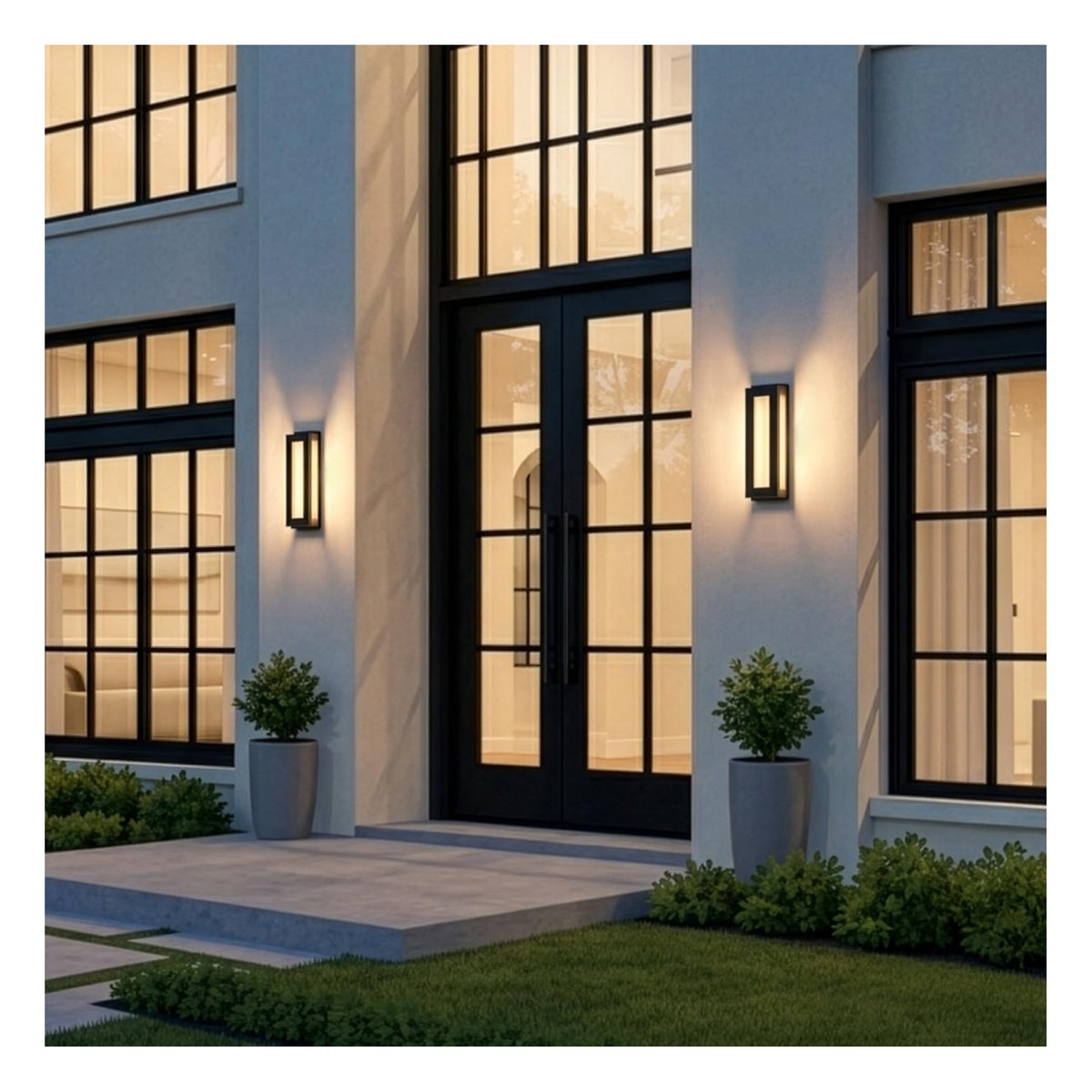 TORCHSTAR 19 Inch Rectangular LED Back-Lit Outdoor Wall Light - 24W - 5CCT - Black