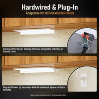 TORCHSTAR Ultra-Slim LED Under-Cabinet Task Light for 12-Inch Cabinets - 8W - 5CCT White