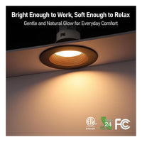 TORCHSTAR 6-Inch Deep Anti-Glare Canless LED Recessed Light with J-Box - 15W - 6CCT Dim-to-Warm Oil Rubbed Bronze