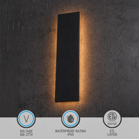 TORCHSTAR 20 Inch Linear LED Back-Lit Outdoor Wall Light - 18W - 5CCT - Black
