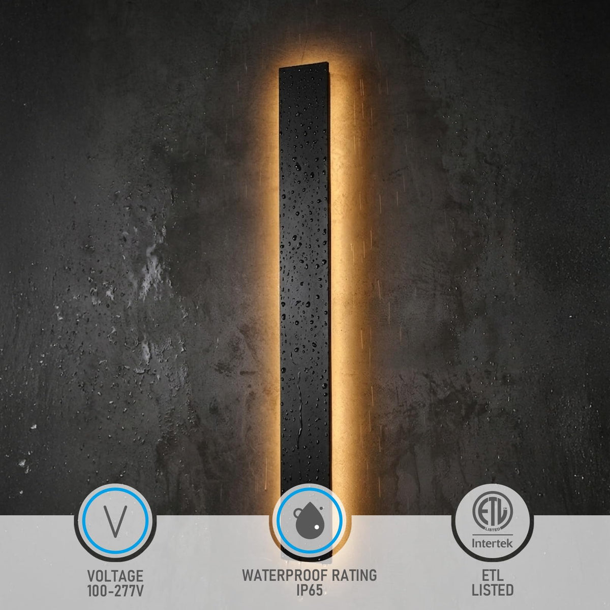 TORCHSTAR 47 Inch Linear LED Back-Lit Outdoor Wall Light - 36W - 5CCT - Black