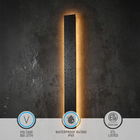 TORCHSTAR 47 Inch Linear LED Back-Lit Outdoor Wall Light - 36W - 5CCT - Black