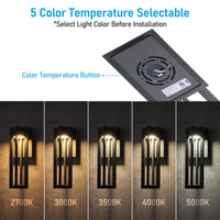 TORCHSTAR 19 Inch Geometric Frame LED Down Outdoor Wall Light - 12W - 5CCT - Black