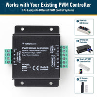 TORCHSTAR RGB PWM LED Strip Signal Amplifier - 5-24V DC - 6A/Channel
