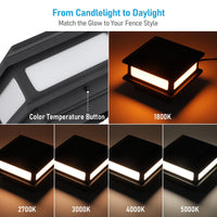 TORCHSTAR 4 Inch Flat Top LED Low Voltage Post Cap Light - 5W - 5CCT - Black