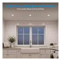 TORCHSTAR 3-Inch Wet-Rated Narrow-Trim LED Recessed Light with J-Box - 10W - 5CCT White
