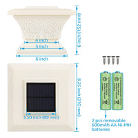Solar Outdoor Post Cap Lights - Creamy White
