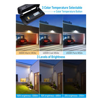 3CCT Solar Flood Lights Outdoor Motion Sensor, Dimmable Motion Detector Lights for Outside
