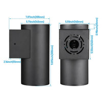 TORCHSTAR 12 Inch Round Cylinder LED Down Outdoor Wall Light - 15W - 5CCT - Black