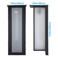 TORCHSTAR 20 Inch Rectangular Ribbed Glass E26 Outdoor Wall Light - E26 Base - Black