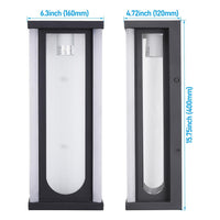 TORCHSTAR 16 Inch Rectangular Ribbed Acrylic E26 Outdoor Wall Light - E26 Base - Black