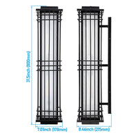 TORCHSTAR 32 Inch Extra Large Craftsman Square Frame Glass E26 Outdoor Wall Light - E26 Base - Black