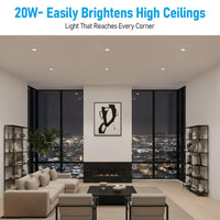 TORCHSTAR 4-Inch Round Trimless LED Recessed Downlight - 20W - 5CCT White
