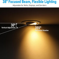 TORCHSTAR 4-Inch Adjustable Gimbal 2-Hour Fire-Rated LED Recessed Light with J-Box - 9W - 5CCT White