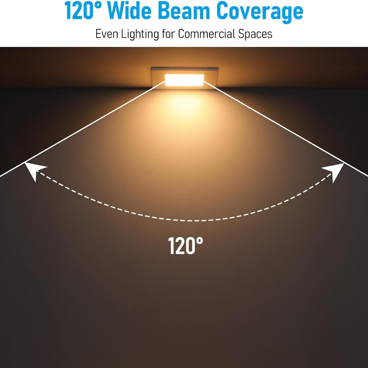 TORCHSTAR 4-Inch Square 2-Hour Fire-Rated LED Recessed Light with J-Box - 12W - 5CCT White