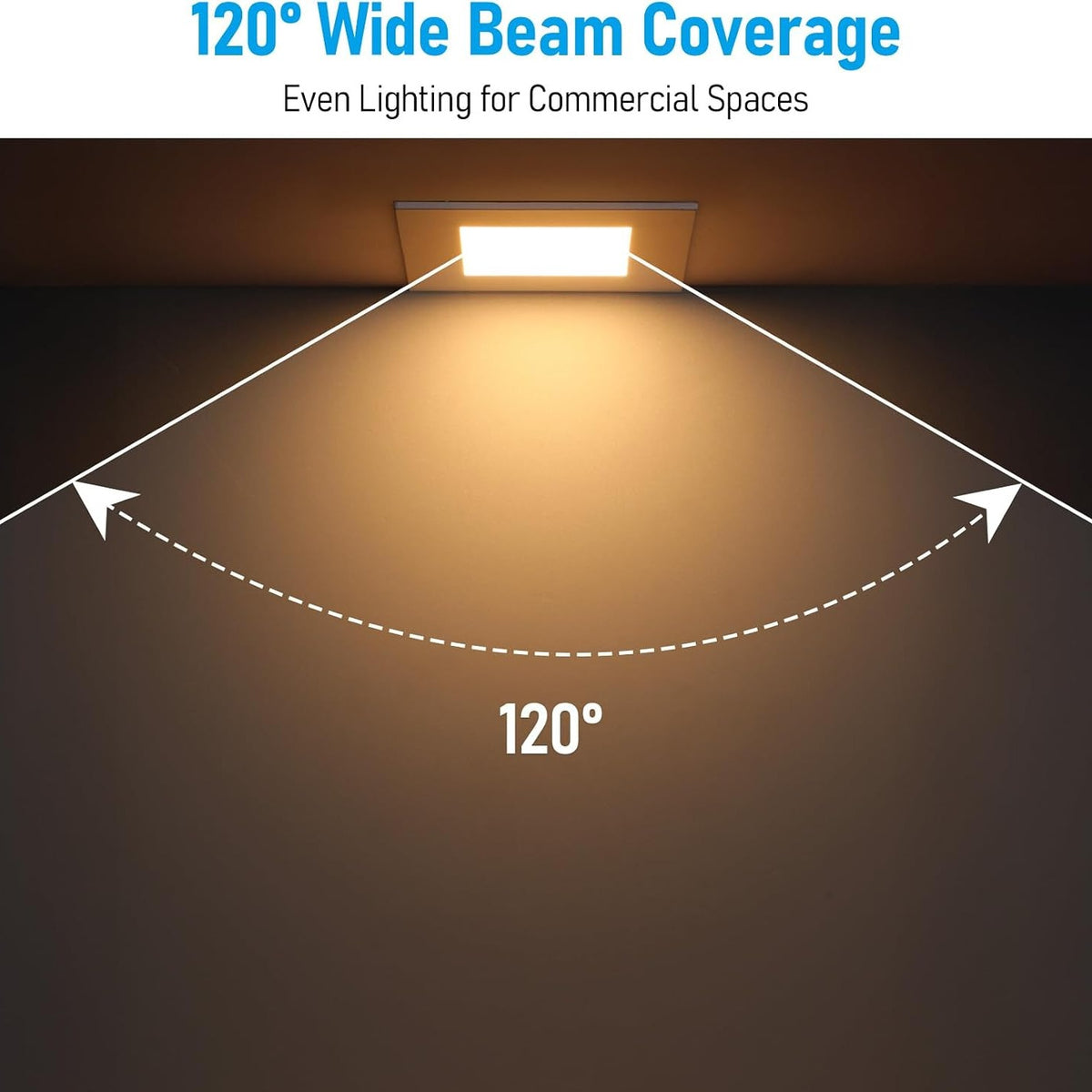 TORCHSTAR 6-Inch Square 2-Hour Fire-Rated LED Recessed Light with J-Box - 15W - 5CCT White