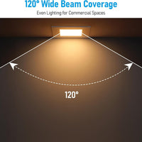 TORCHSTAR 6-Inch Square 2-Hour Fire-Rated LED Recessed Light with J-Box - 15W - 5CCT White