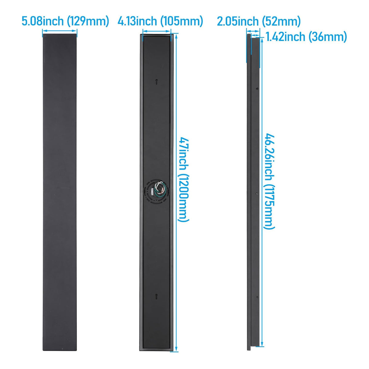 TORCHSTAR 47 Inch Linear LED Back-Lit Outdoor Wall Light - 36W - 5CCT - Black