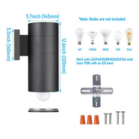 TORCHSTAR 6 Inch Round Cylinder E26 Down Outdoor Wall Light - E26 Base - Black