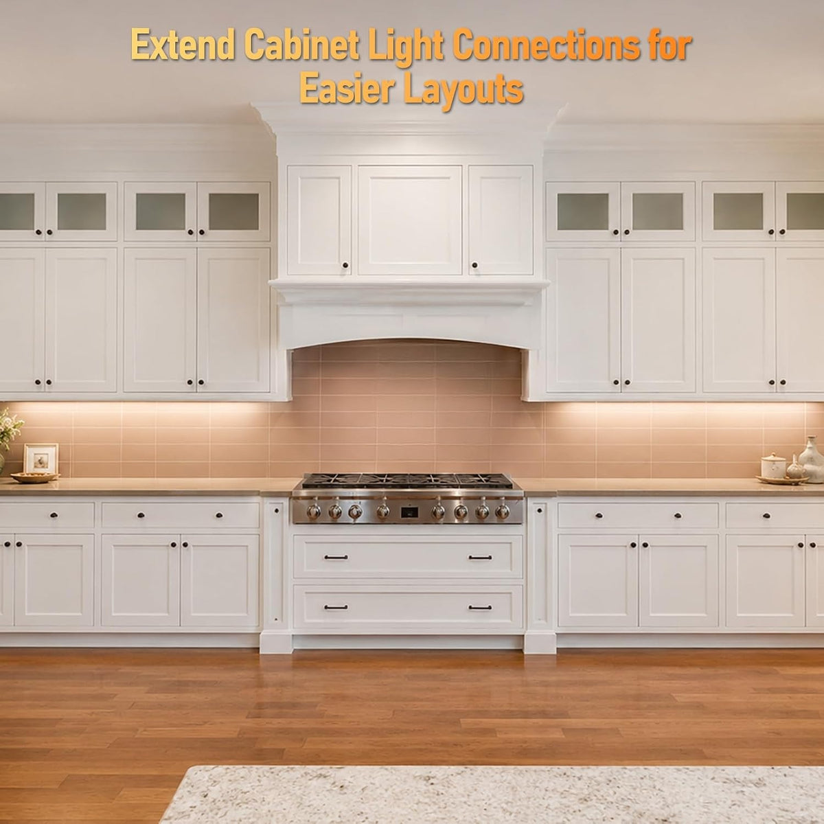 TORCHSTAR 4.9-Foot Ultra-Slim Under-Cabinet Light Extension Cable - White