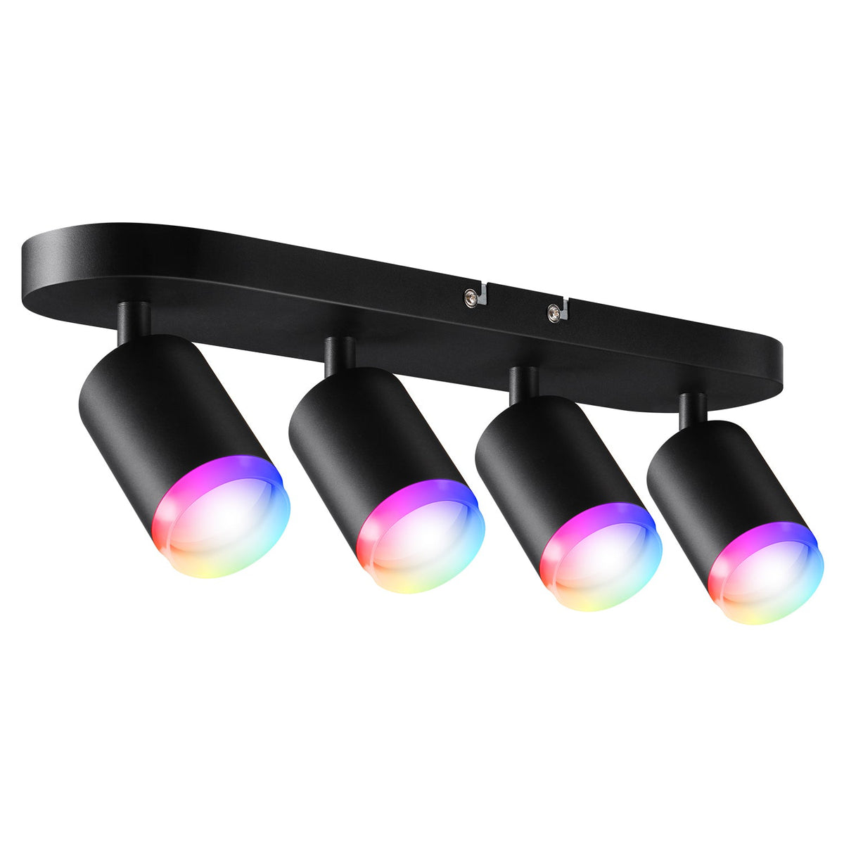 LuminCore Smart 4-Head Linear LED Ceiling Spot Lights - Black