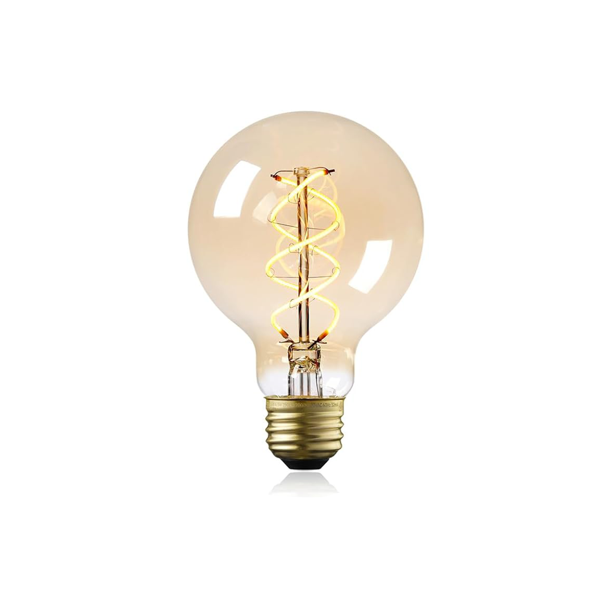 G25 LED Globe Light Bulbs, Amber Glass