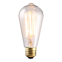 CrystalEra Classic 60W ST64 Filament Vintage Bulbs - E26 Base - 2200K Amber Warm