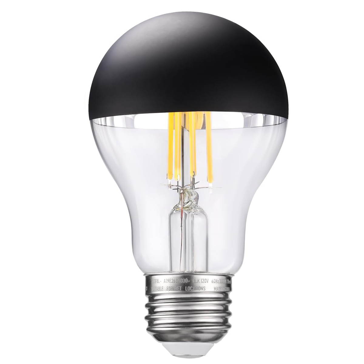 Dimmable Half Chrome Light Bulb