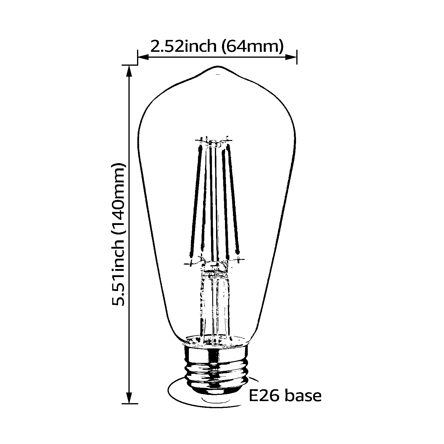 CrystalEra+ 7W ST64 LED Vintage Bulbs - E26 Base - 2700K Soft White