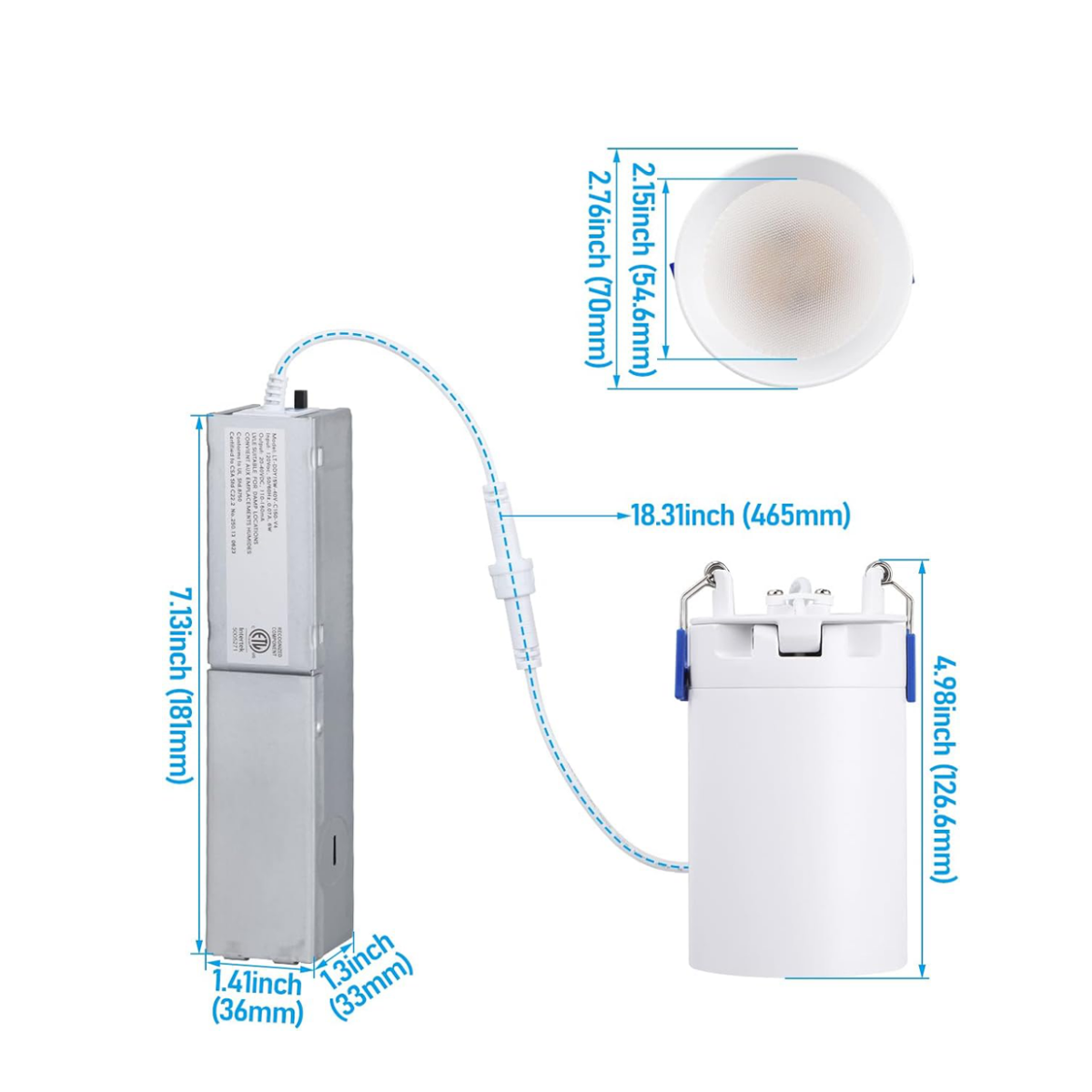 SpectraShine™ 2" 5CCT Directional Recessed Light - White