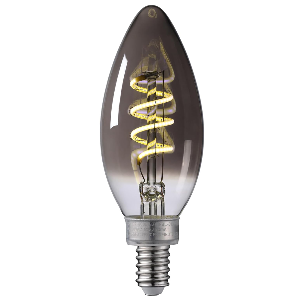 Smoky Grey Light Bulb, Dimmable E12 LED Candelabra Bulb