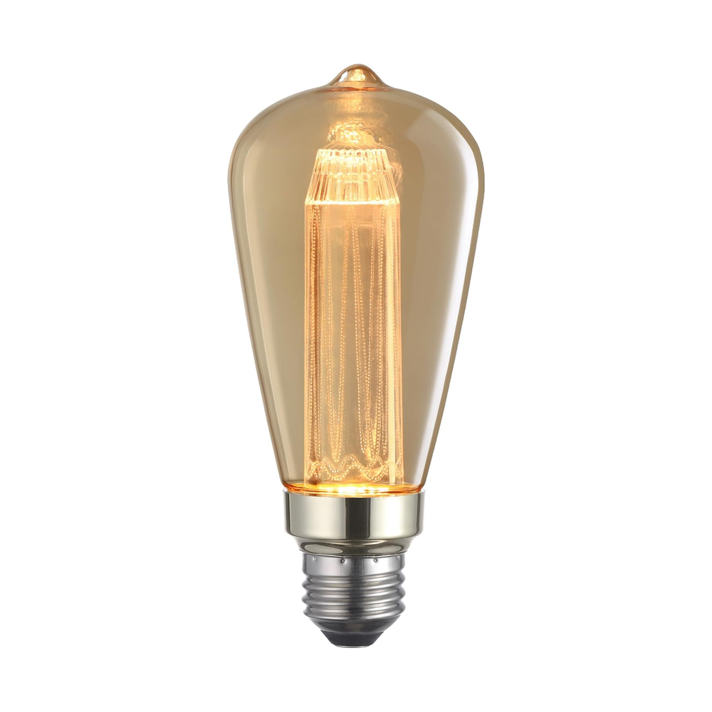 LED Vintage Edison Bulbs 3W, ST64 LED Light Bulb Dimmable, Amber